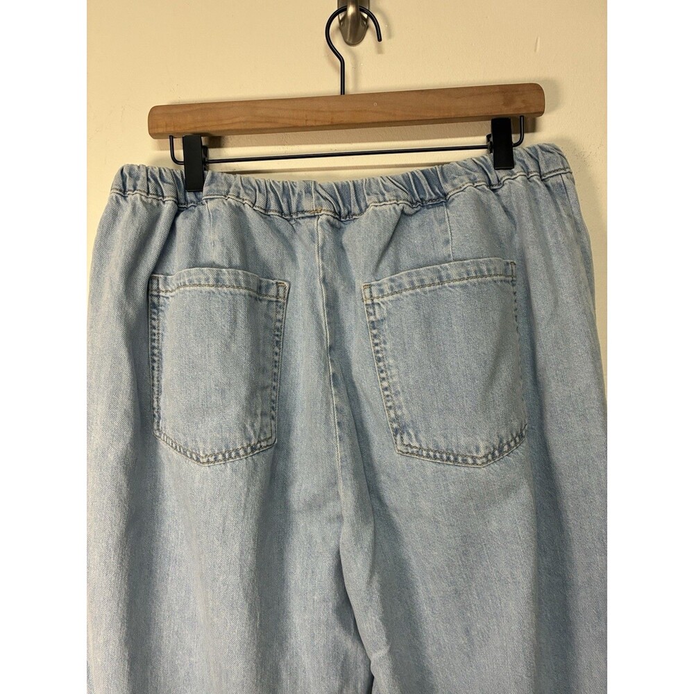 Zara Wide Leg Light Wash XL Pullstring Jeans High Waist Oversized - Picture 10 of 16